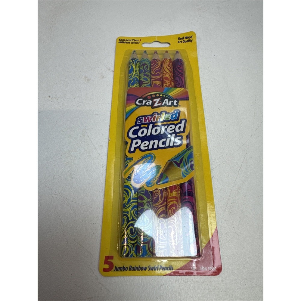 New LAROSE INDUSTRIES LLC CZ10419 Crazyart Colored Pencils Jumbo Rainbow Swirl